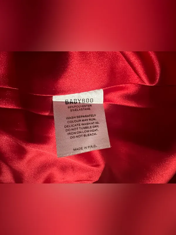 Babyboo NWT Medium Vibrant Red Satin Maxi Dress Elegant Baddie Formal Party - Image 12