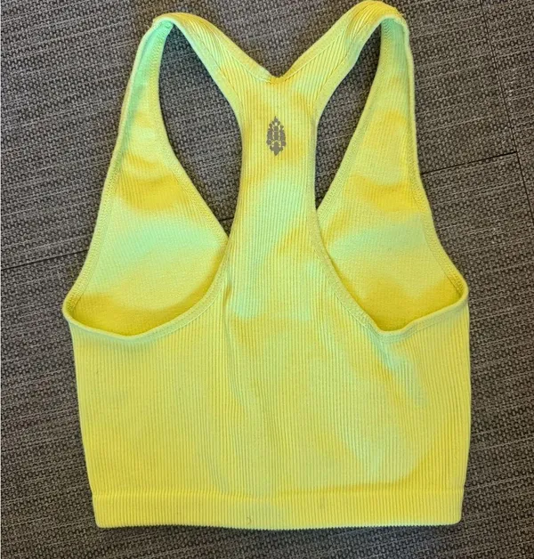 Free People Yellow Ribbed Sports Bra/Tank - Image 2