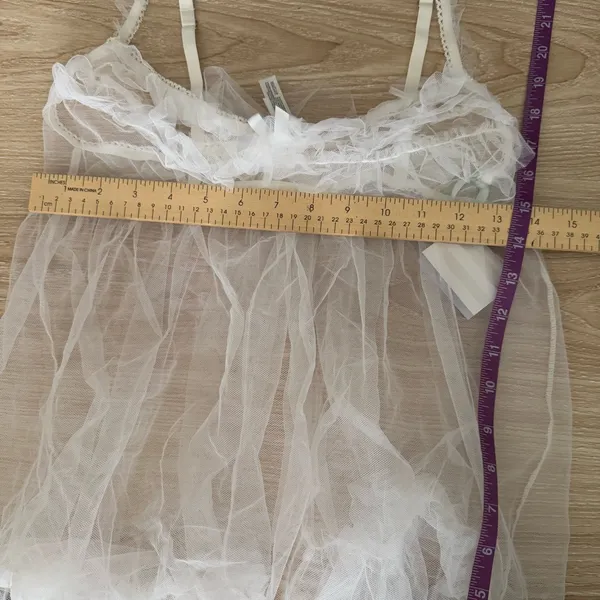 Victoria’s Secret Large‎ NEW I Do Bridal Babydoll Slip Bridal Sheer Lolita Bow - Image 10