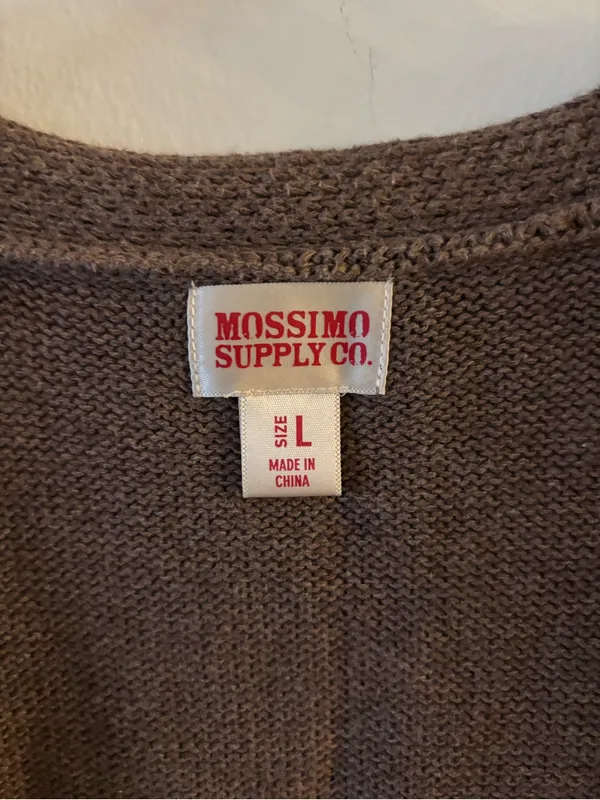 Mossimo Supply Co. brown crochet vest with chevron pattern, size L Size L - Image 4