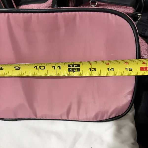 Steve‎ Madden Pink quilted tote Travel bag and detachable crossbody Bag Keychain - Image 13
