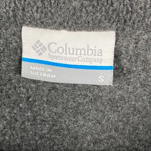COLUMBIA Charcoal Gray Fleece Full Zipper Jacket Small Casual Outerwear Neutral - Image 3