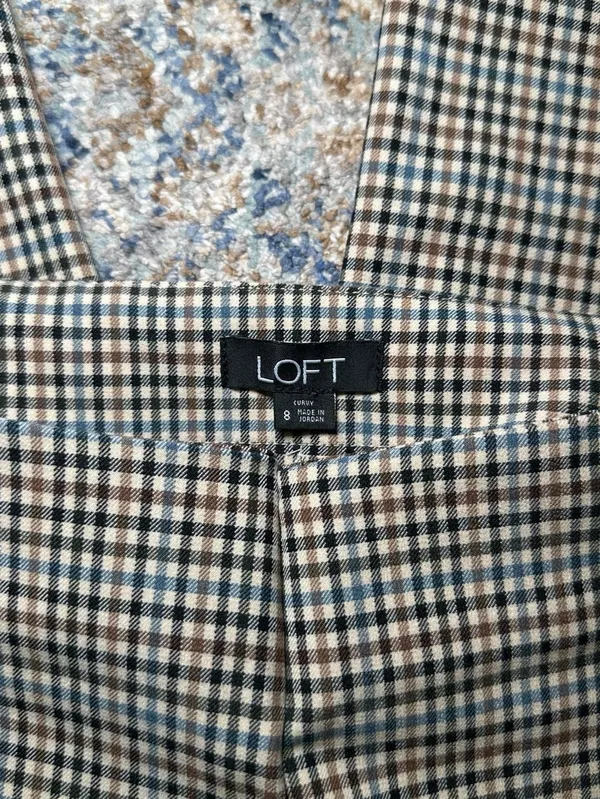 Loft Curvy Gingham Plaid Tailored Pants Size 8 - Image 3