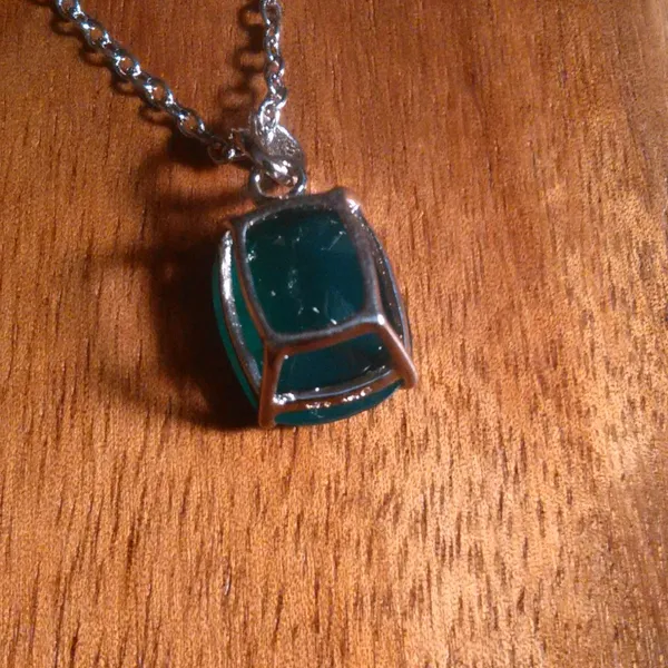 Verde Onyx Sterling Silver Pendant Stainless Steel Necklace - Image 5