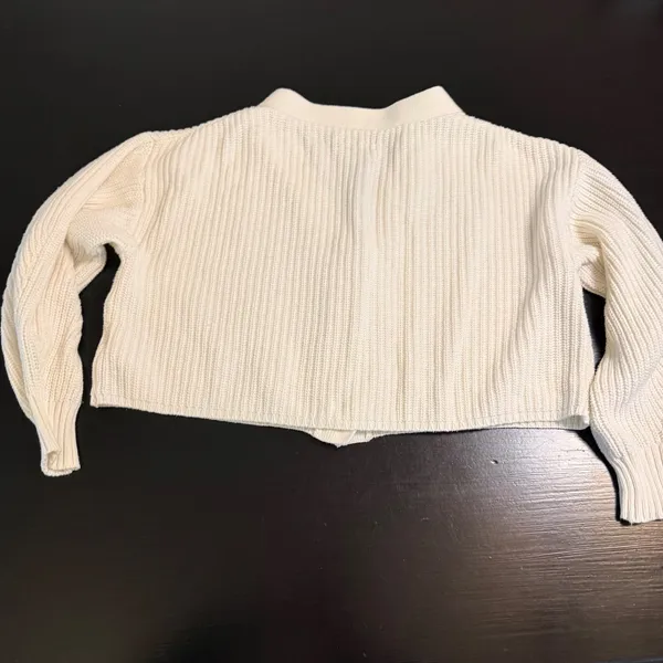 Urban Outfitters Womens Small Cream‎ Ribbed Knit Cropped Button Front Cardigan - Image 5