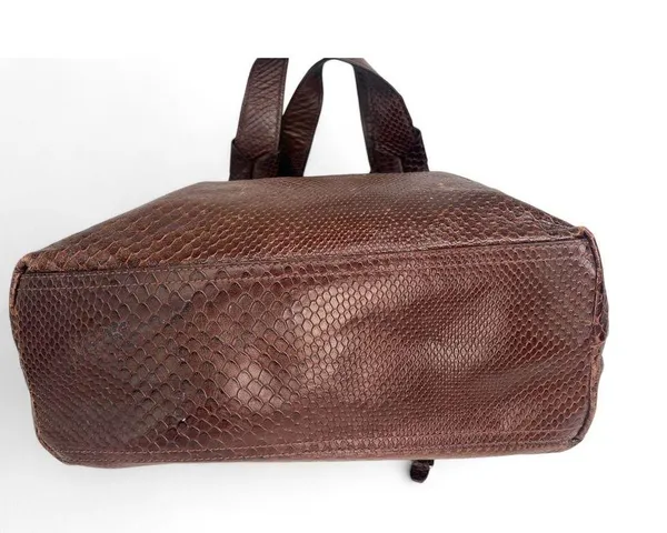 Cole Haan Bethany Snakeskin Leather Purse Shoulder Medium Sized Top Bag - Image 4