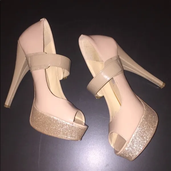 Steve Madden Nude and sparkly platform heels! - Image 8