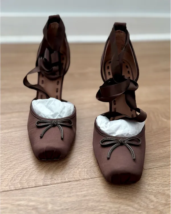Steve Madden Women's Larina Lace-Up High-Heel Ballet Pumps - Image 5