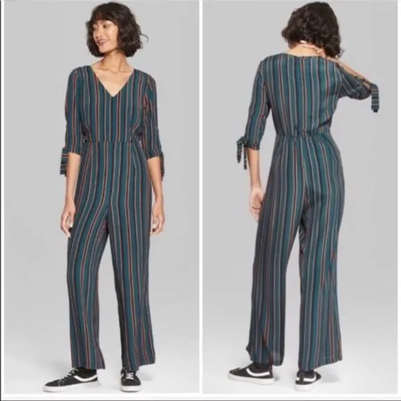 5/$30 🎈 Wild fable medium‎ striped jumpsuit - Image 2