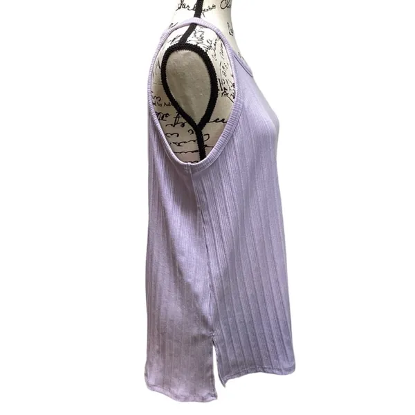 White Birch Lavender Ribbed High Neck Tank Size L - Image 7