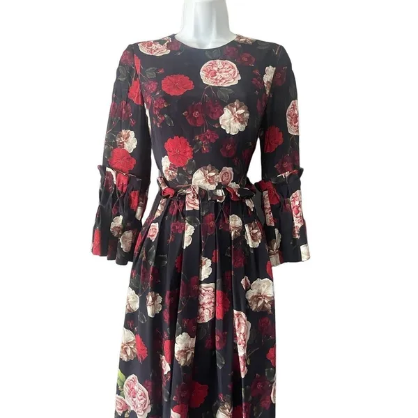 Mother Of Pearl silk Floral Dress - Image 5