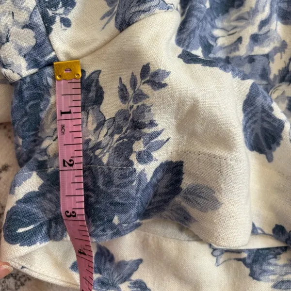 Abercrombie & Fitch Linen Blend Pull On Shorts Blue Floral NWT Size Medium Beach - Image 11