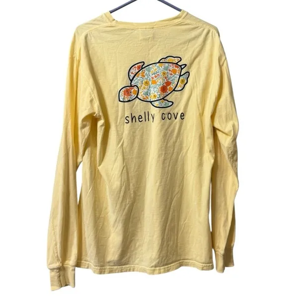 Comfort Colors Shelly Cove Save the Turtles Yellow Long Sleeve‎ Shirt Size Medium Comfort Wash - Image 2