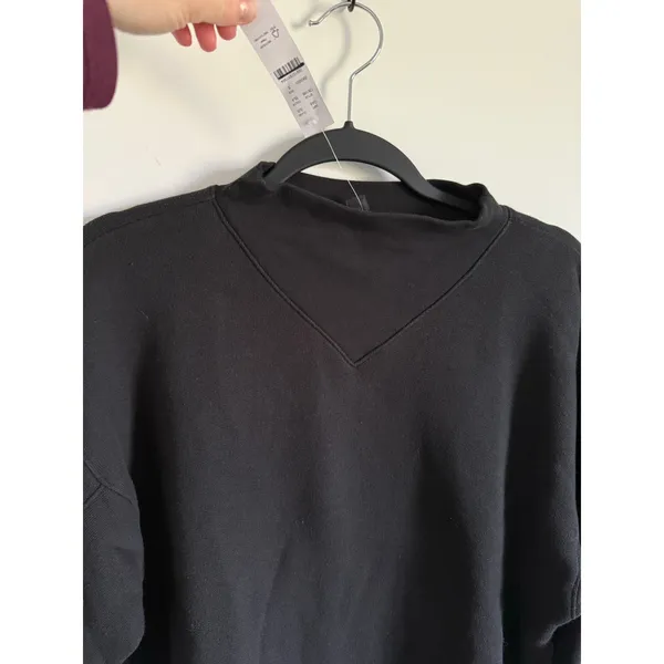 $108 New JCrew Heritage Terry Mockneck Sweatshirt Black Small - Image 4