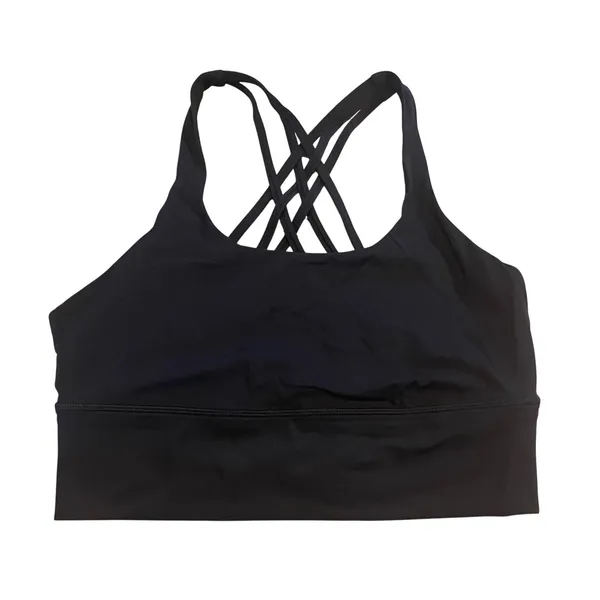 CRZ YOGA Sports Bra Womens XL Black Strappy Back Longline Activewear Crop Top - Image 3