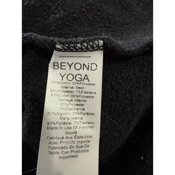 Beyond Yoga Women's Black Cropped Hoodie Sweatshirt Size‎ Medium Flaw - Image 5