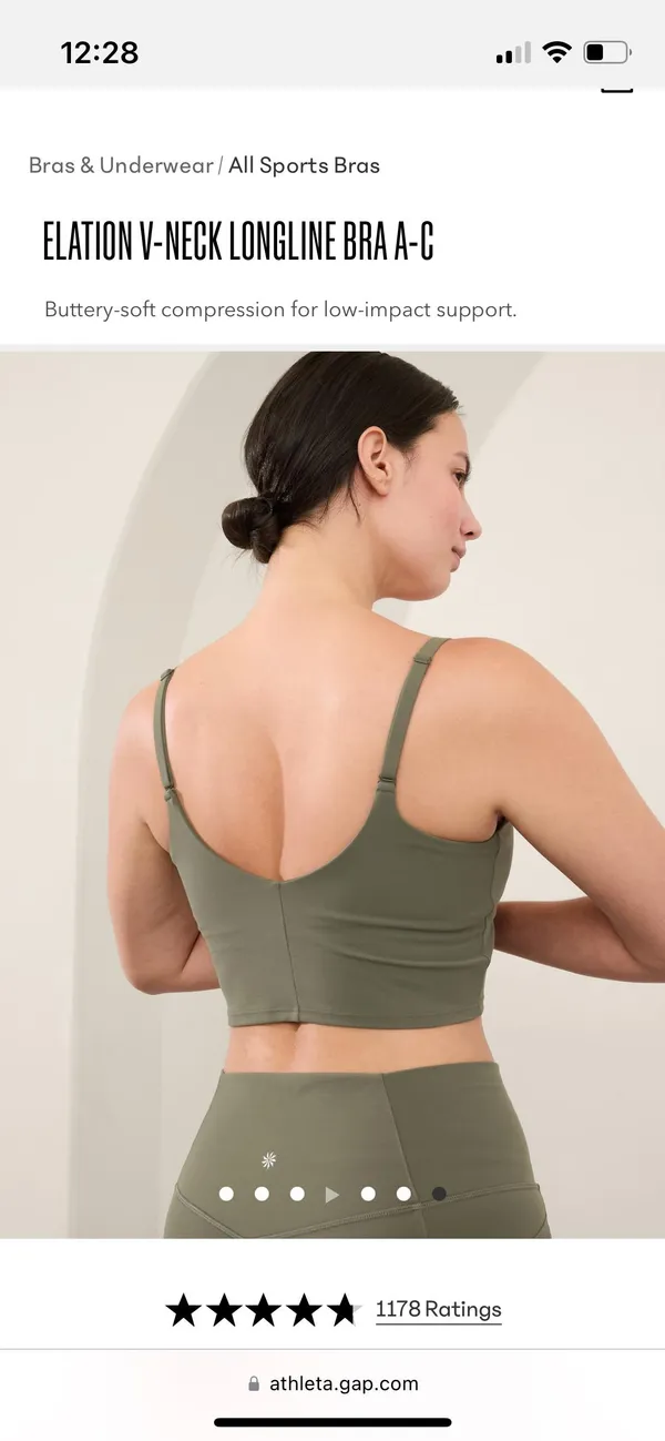 Athleta Elation V-Neck Longline Bra - Image 2