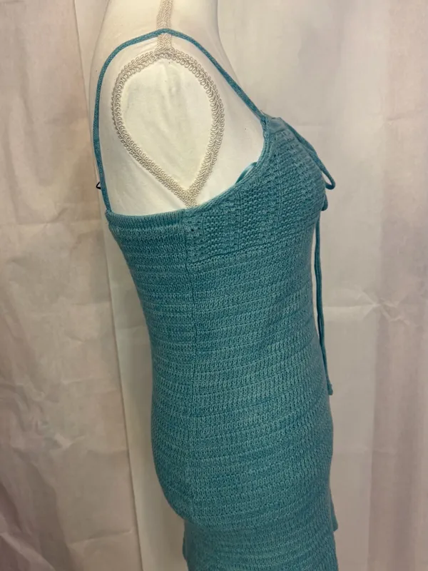 Olive & Oak Light Blue Crochet Tie-Front Mini Dress - Image 8
