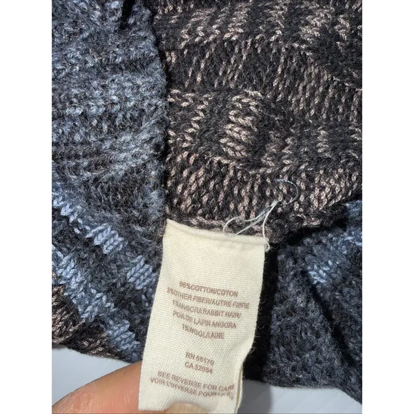 Free People Womens Walk In The Park Cardigan‎ Sweater M Cotton Blend Brown Blue - Image 6