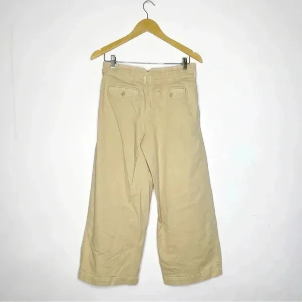 Maeve Anthropologie High-Waisted Wide-Leg Culottes Pants Khaki Crop Size 2 - Image 7