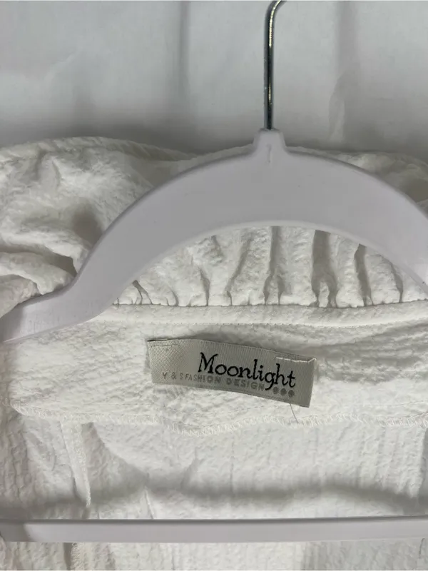 Moonlight Ruffle Collar Tunic Top - White - Image 3