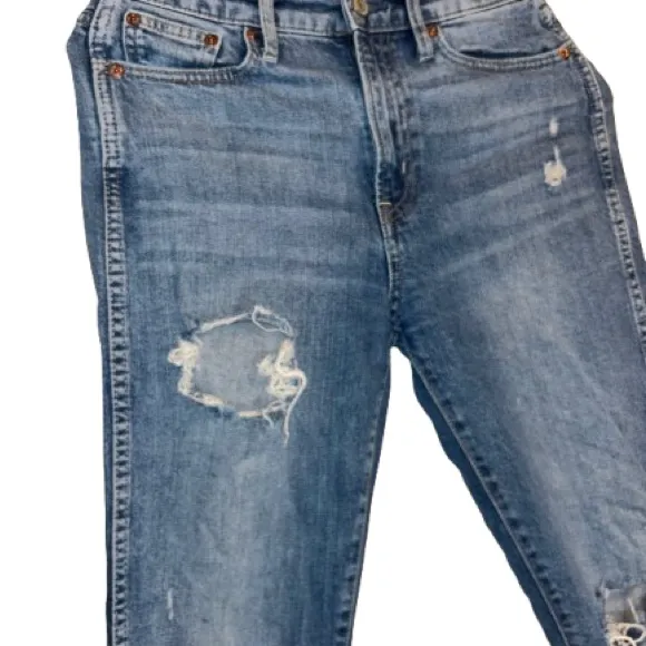 GAP Blue Distressed Straight Leg Jeans - Image 5