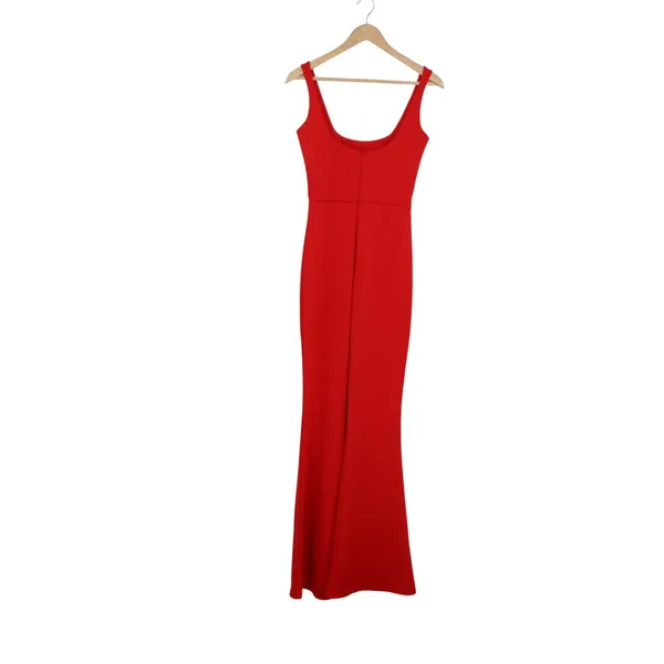 Missguided Red Scoop Neck Sleeveless Wide Leg Flare Jumpsuit Size 4 US - Image 6