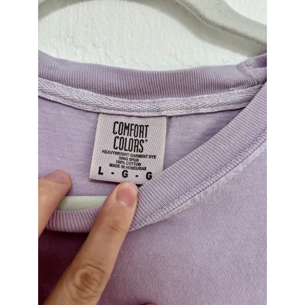 Women's Comfort Colors Purple Short Sleeve Tee L Heavy Weight Cotton Ring Spun - Image 3