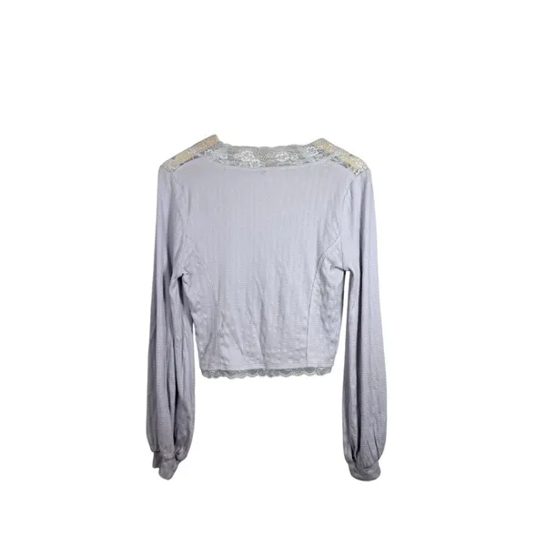 Free People Run With Me Lace Trim Cardigan in Lilac Size M - Image 12