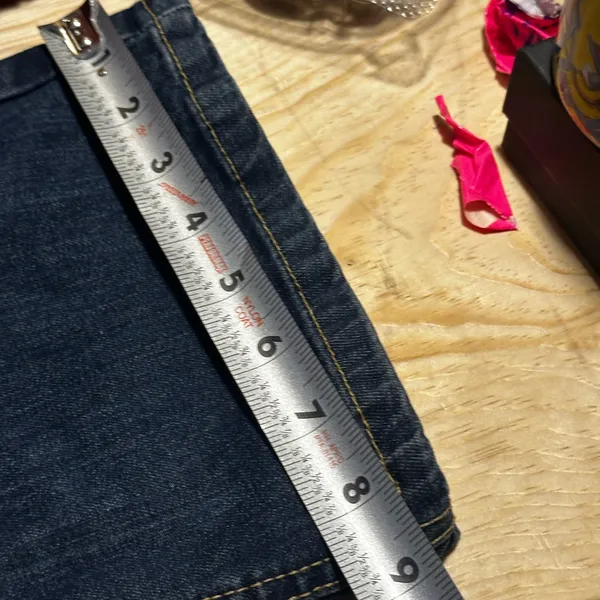 90s boohoo‎ flare jeans high rise dark wash size 6 - Image 5