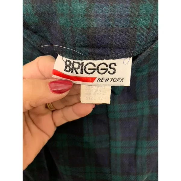 Vintage BRIGGS‎ New York Women's Plaid Bermuda Shorts Size 12 - Image 3