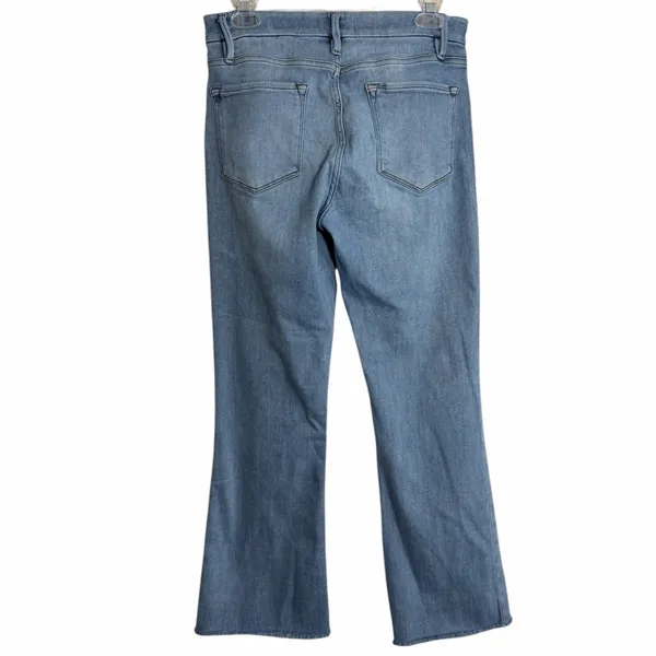 FRAME Le Crop Mini Boot Light Wash Raw Hem Jeans Size 30‎ - Image 2