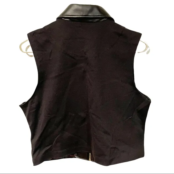Marsh Landing‎ Womens Large Vegan Faux Leather Quilted Sleeveless Vest - Image 5
