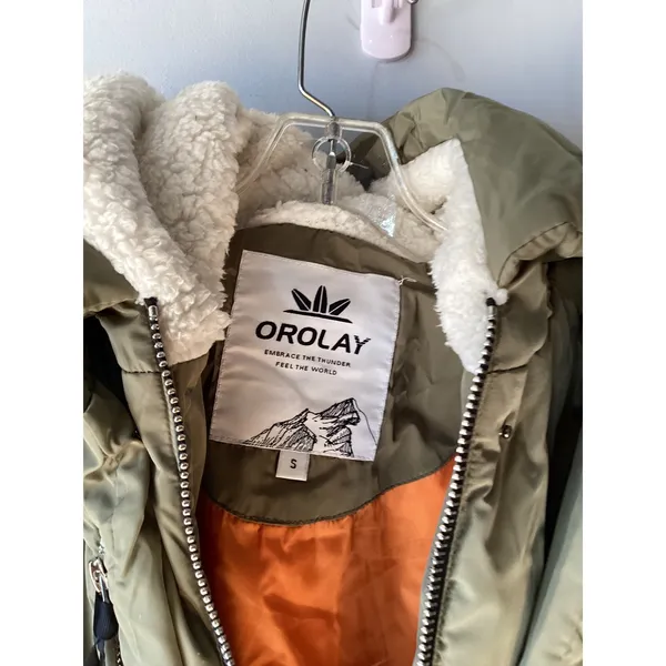 Orolay Thickened Down Jacket Women Small Olive Green Amazon Parka Puffer Coat - Image 3