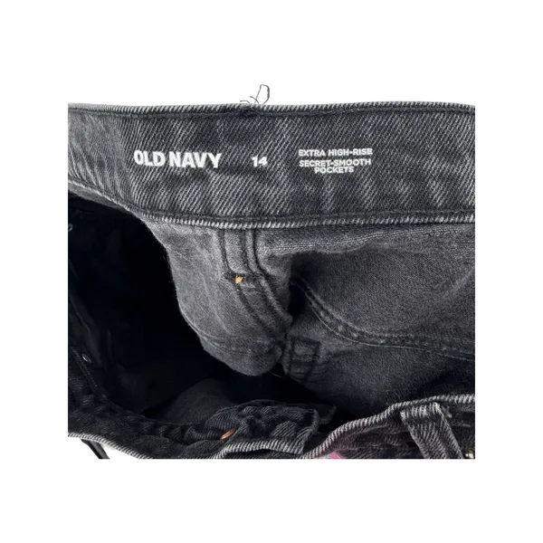 Old Navy Extra High Rise Wide Leg Jeans Faded Black 14 Grunge Indie Baggy 90s - Image 5