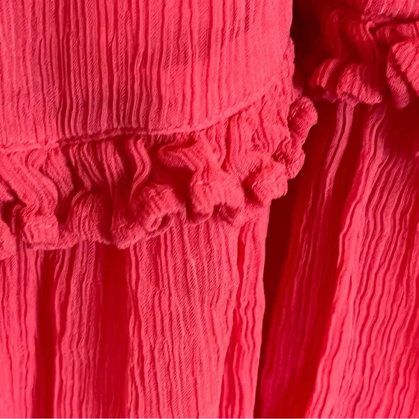 Women’s Sundance Monaco Meetup Sundress Coral Lined Flutter Sleeve‎ Size Small - Image 2