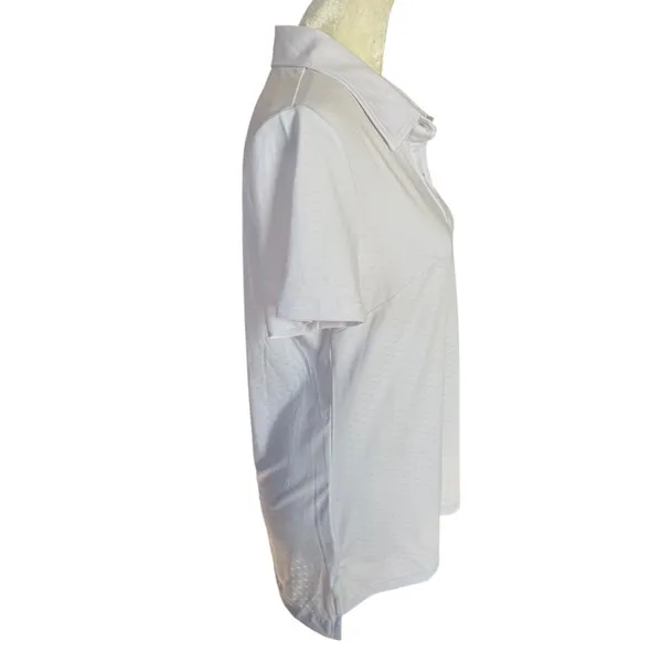 ZYIA Active women's polo shirt white short sleeve collared lightweight small - Image 3