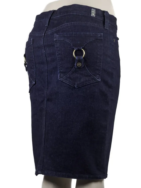 7 For All Mankind Denim Pencil Skirt Minimalist Capsule Wardrobe Y2K Utility - Image 2