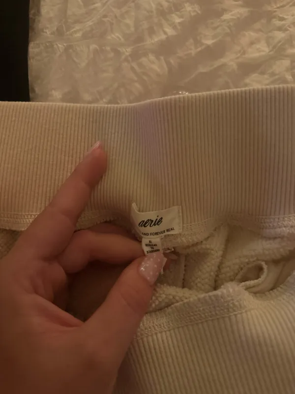 Aerie Cream Wide Leg Sweatpants - Image 3