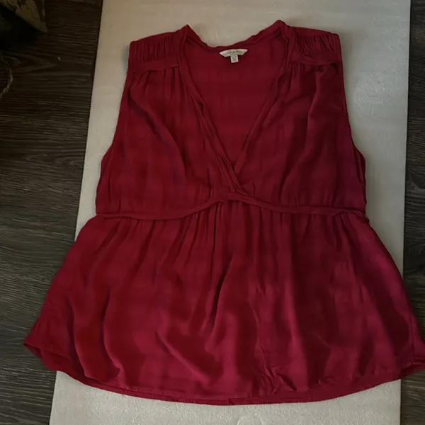 Lucky Brand Sleeveless Ruffle Top XL V-Neck Boho Indie Bohemian Festival Casual - Image 5