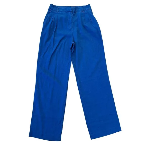 House of Harlow 1960 blue 100% linen trouser pant size 4 - Image 2
