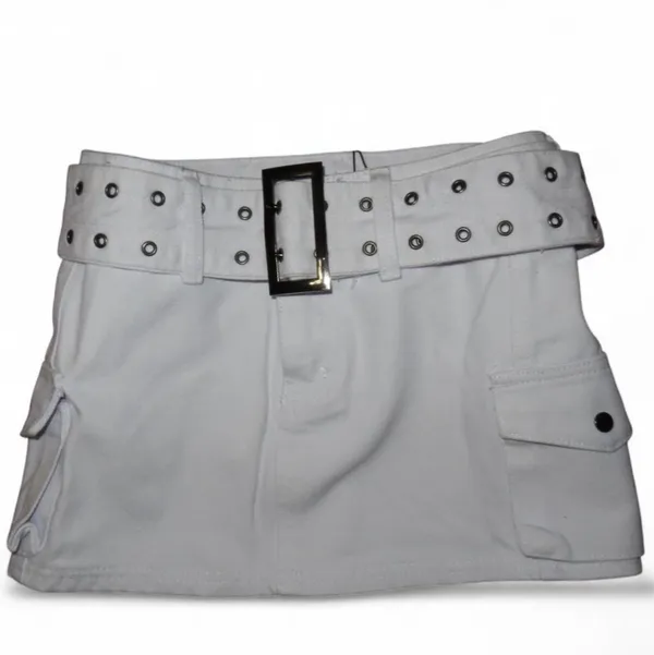 Princess Polly Iconic Cargo Mini Skirt White - Image 3