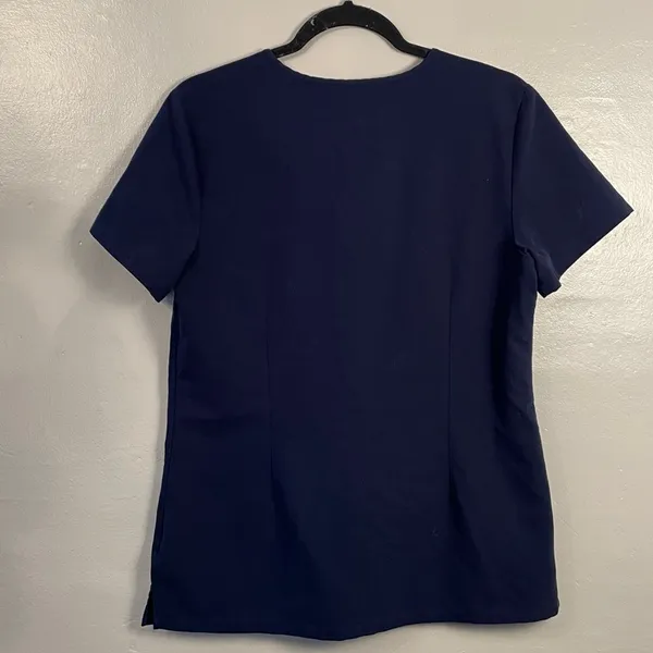 Figs Women's Deep Blue Short Sleeve Top - Image 4