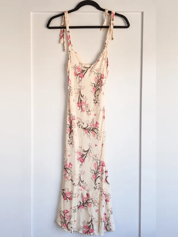 Reformation Christianna Dress Leila Floral Tie Strap Midi XS - Image 5