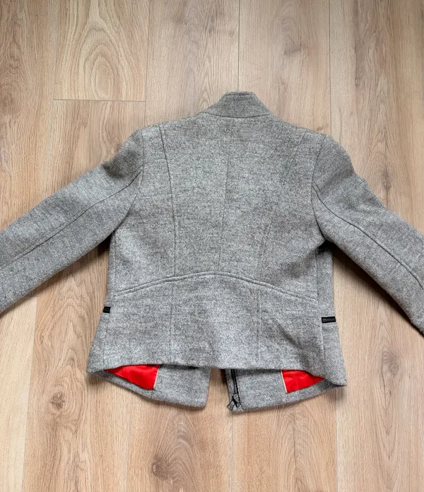 Gap Jacket Women’s Light Grey Moto Style - Image 4