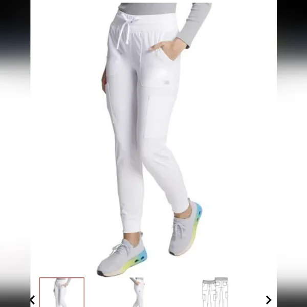 Dickies medical EDS Essentials contemporary white jogger scrubs pants si… - Image 2