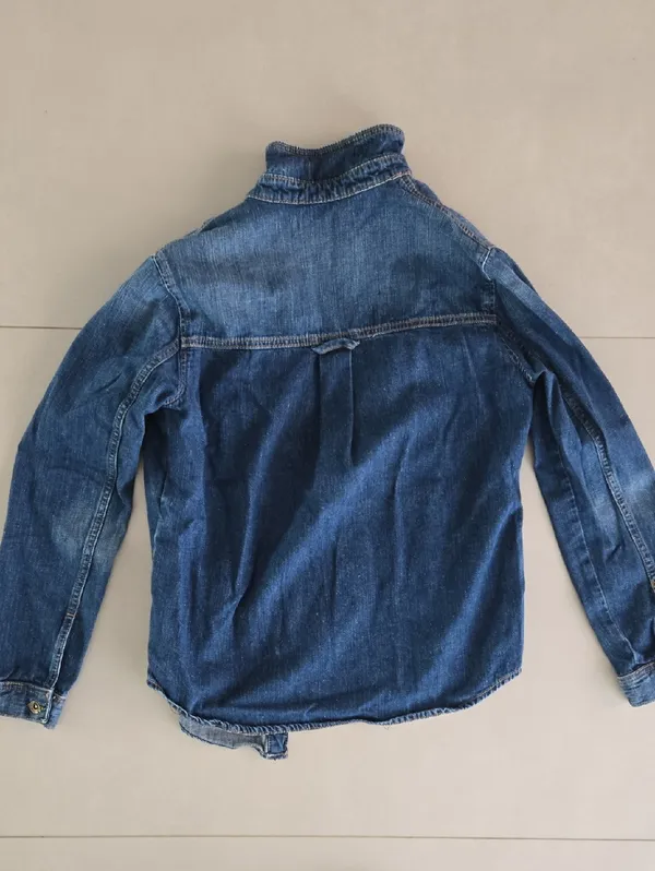 Zara Indigo Denim Button Down Shacket Size S - Image 4