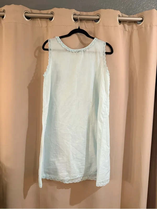 Gilead Vintage Light Blue Cotton Nightgown - Image 3