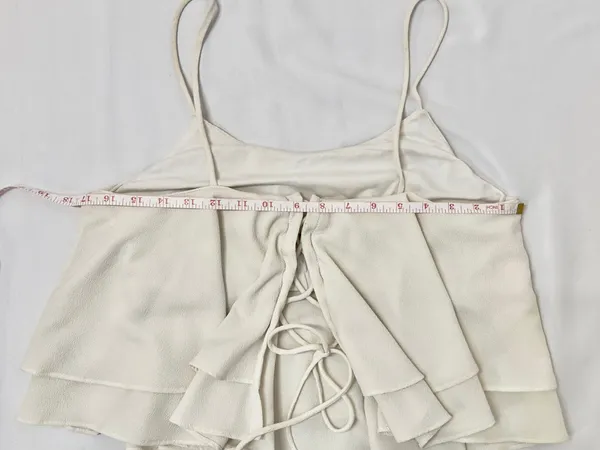 Free People Tropical Wave Cream Lace Back Crop Tank Top - M - Image 8