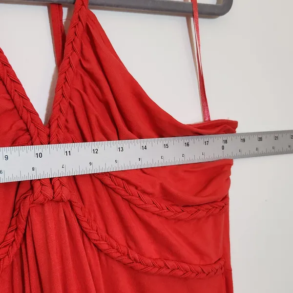 VENUS Coral Red Halter High Low Dress Size Large - Image 7
